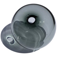 Contemporary Czech Studio Glass Vase in Smoky Grey Color