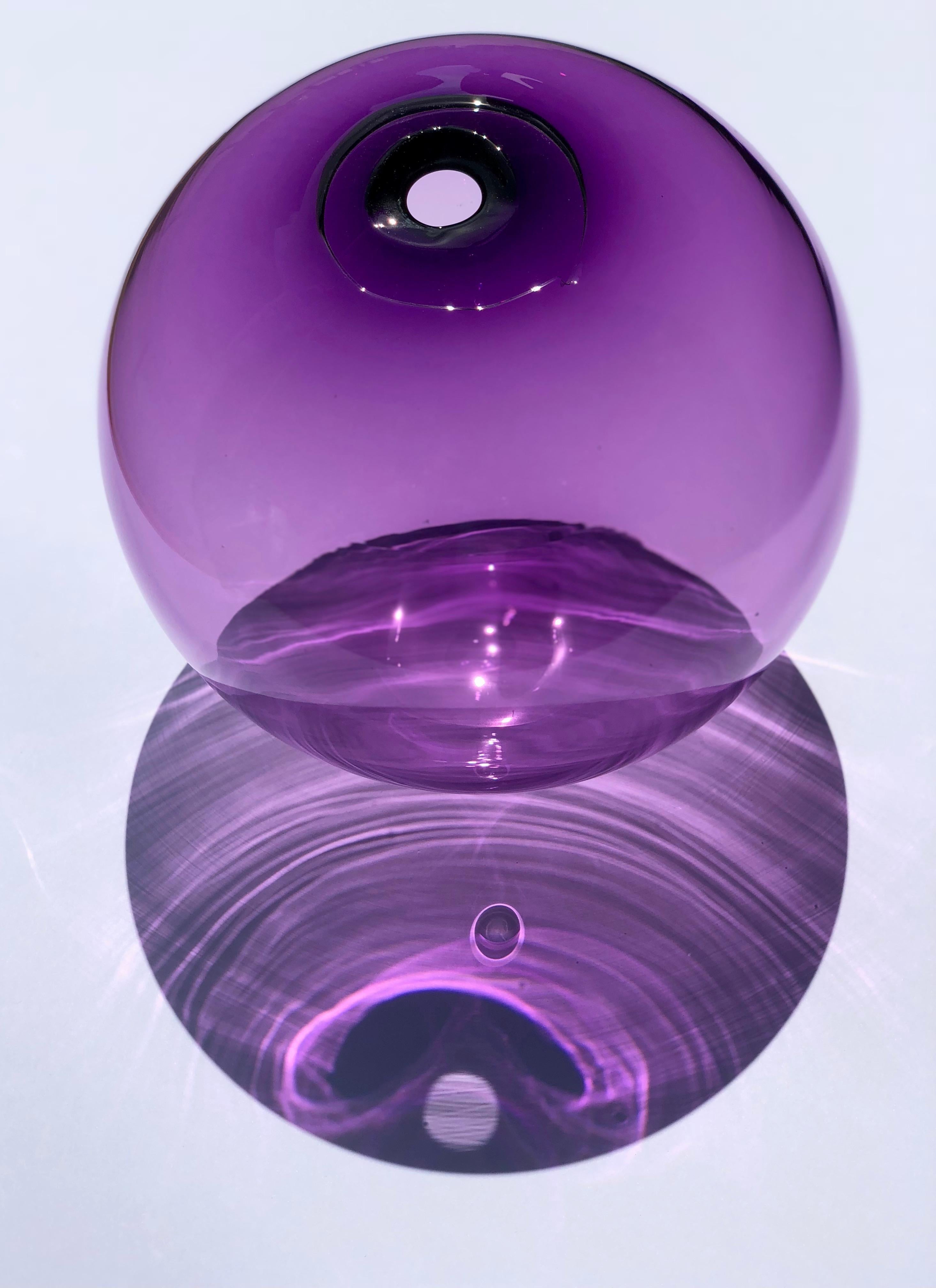 Blown Glass Contemporary Czech Studio Glass Vase with Organic Form and Transparent Color For Sale