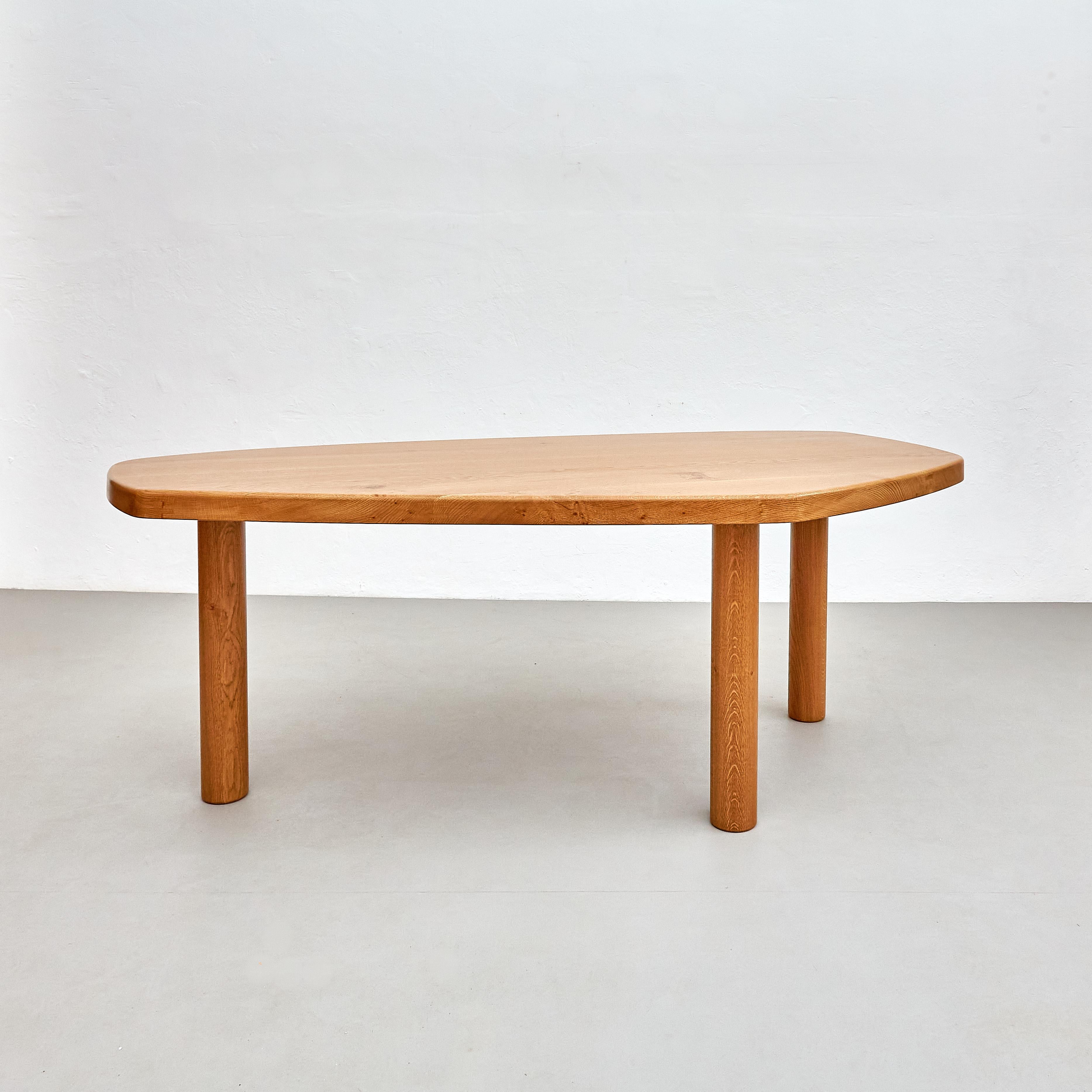 Spanish Contemporary Dada Est. Oak Table - Artisan Crafted with Midcentury Design Charm For Sale