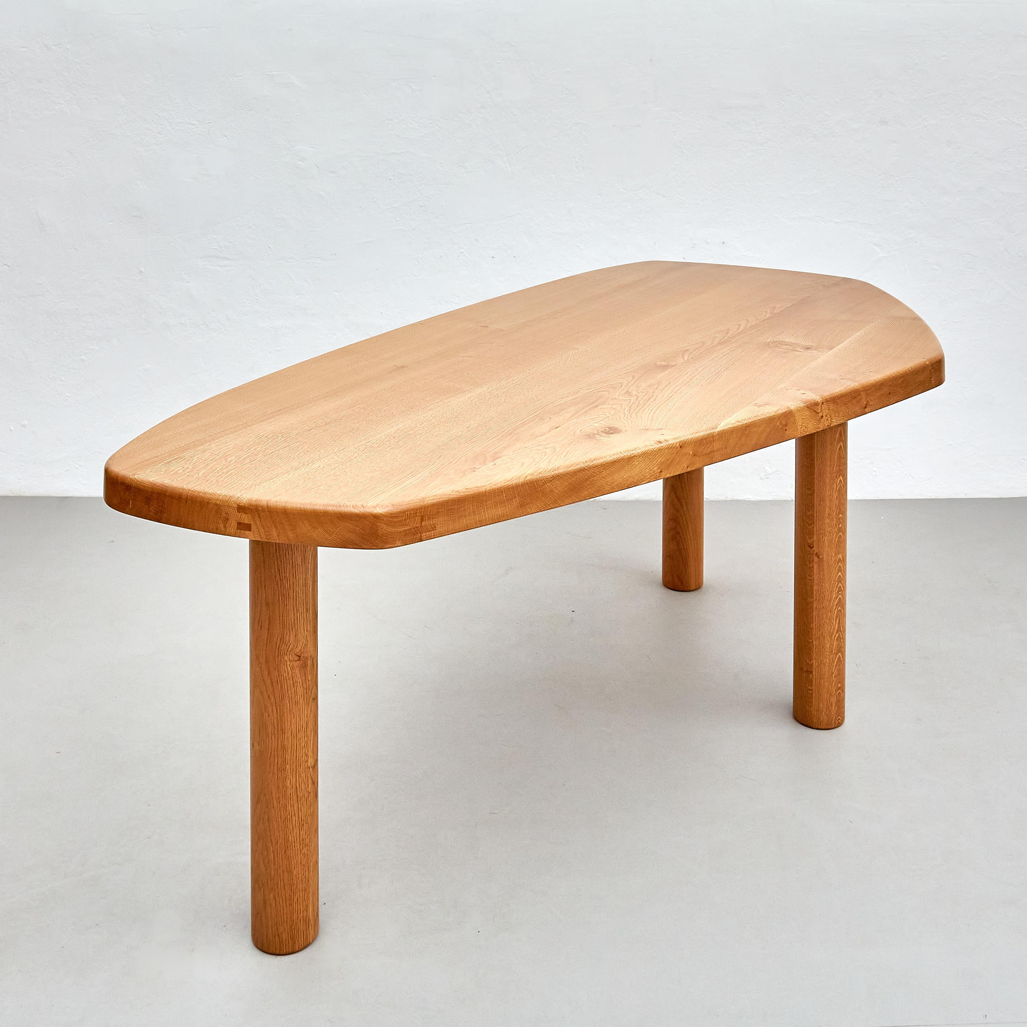 Contemporary Dada Est. Oak Table - Artisan Crafted with Midcentury Design Charm For Sale 1