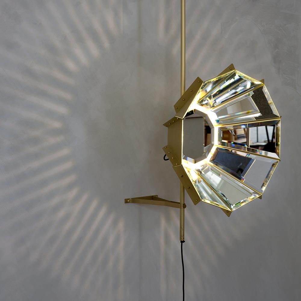 Modern Contemporary Daffodils hanging sculptural brass light or lamp For Sale