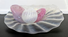 Contemporary Dale Chihuly 4-Piece Glass Sea Shell Art Table Sculpture 1990s Pink
