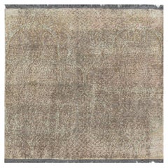 Moderner Seidenteppich „Evanescence“ in Damastmuster, creme-beige, von Doris Leslie Blau