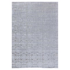 Tappeto contemporaneo "Tondo" di Doris Leslie Blau, in grigio damascato con motivi oversize beige
