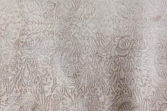 Contemporary Damask Gray With Taupe Silk Rug "Fernlight" by Doris Leslie Blau
