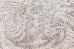 Contemporary Damask Tonal Arabesque Gray With Taupe Silk Carpet "Hush"