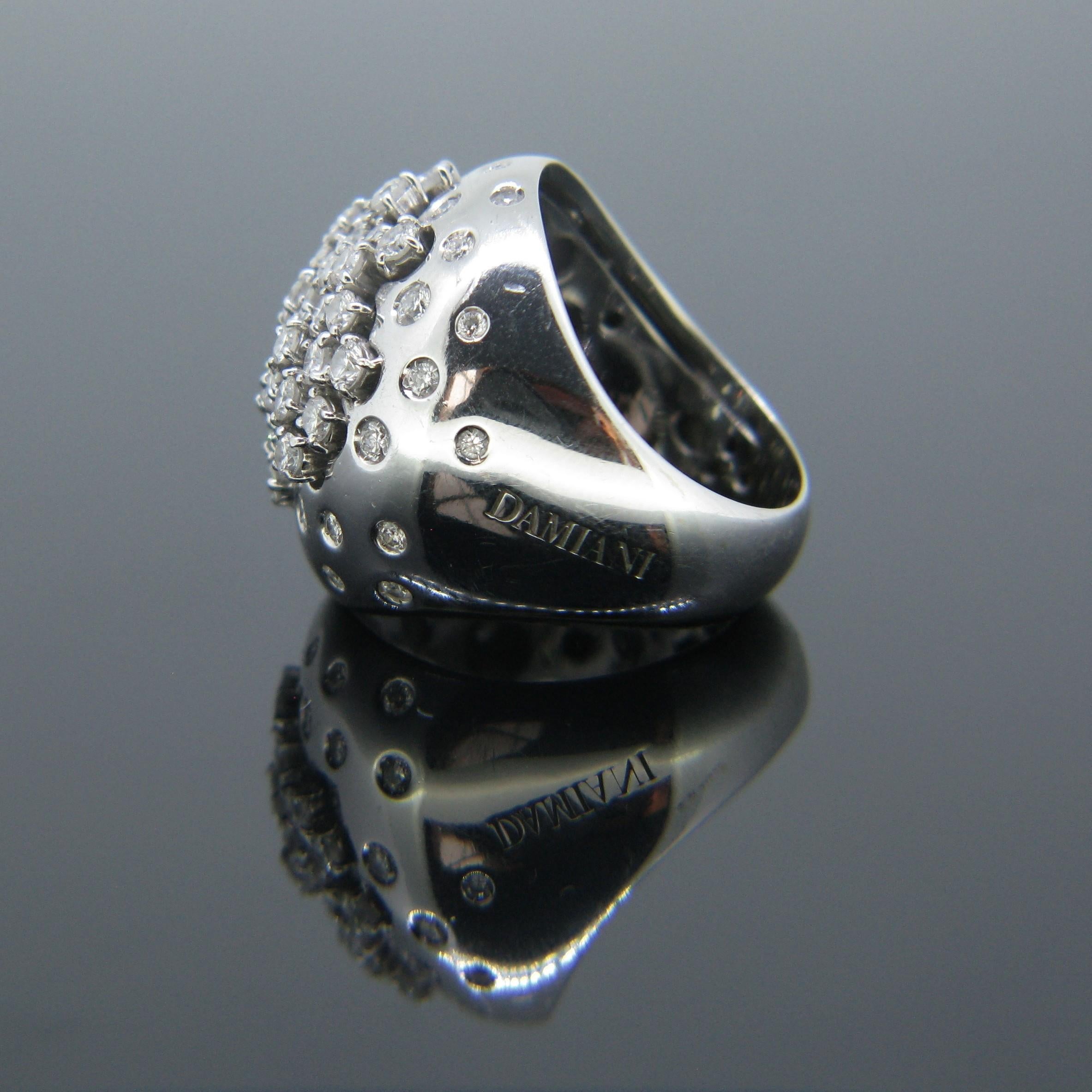 Contemporary Damiani Paradise Collection Paved White Gold Diamond Dome ...