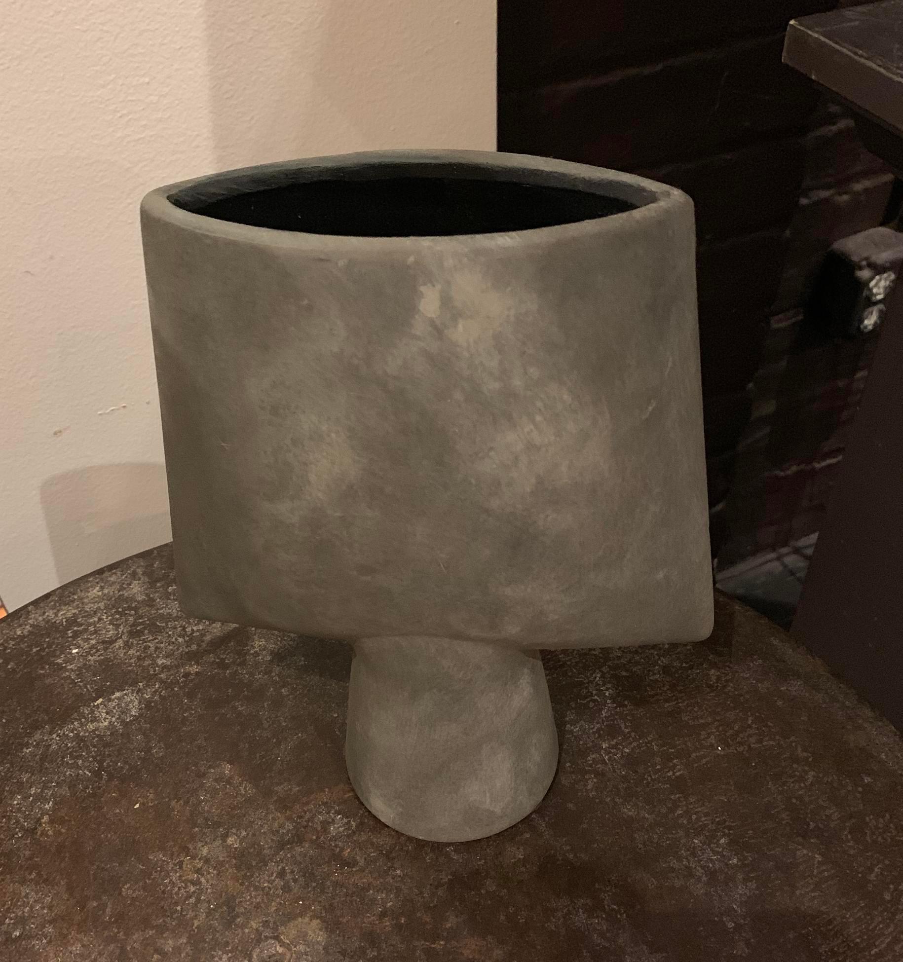 Terracotta Contemporary Danish Matte Grey Vase