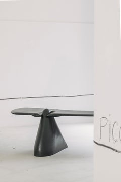 Contemporary Dark green leather upholstered Pico Desk