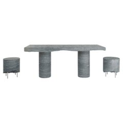 Contemporary Dark Grey Marble Dining Table "Concept Kitchen" by Sam Chermayeff