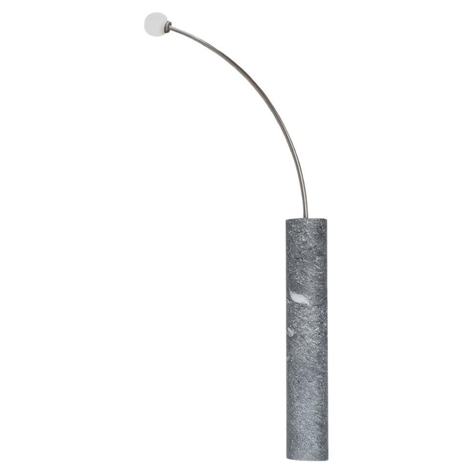 Contemporary Dark Grey Marble Outdoor Floor Lamp Sam Chermayeff Chermayeff