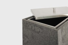 Contemporary Dark Mystic Grey Marble Bin Outdoor Kitchen Sam Chermayeff