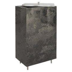 Contemporary Dark Mystic Grey Marble Bin Outdoor Kitchen Sam Chermayeff