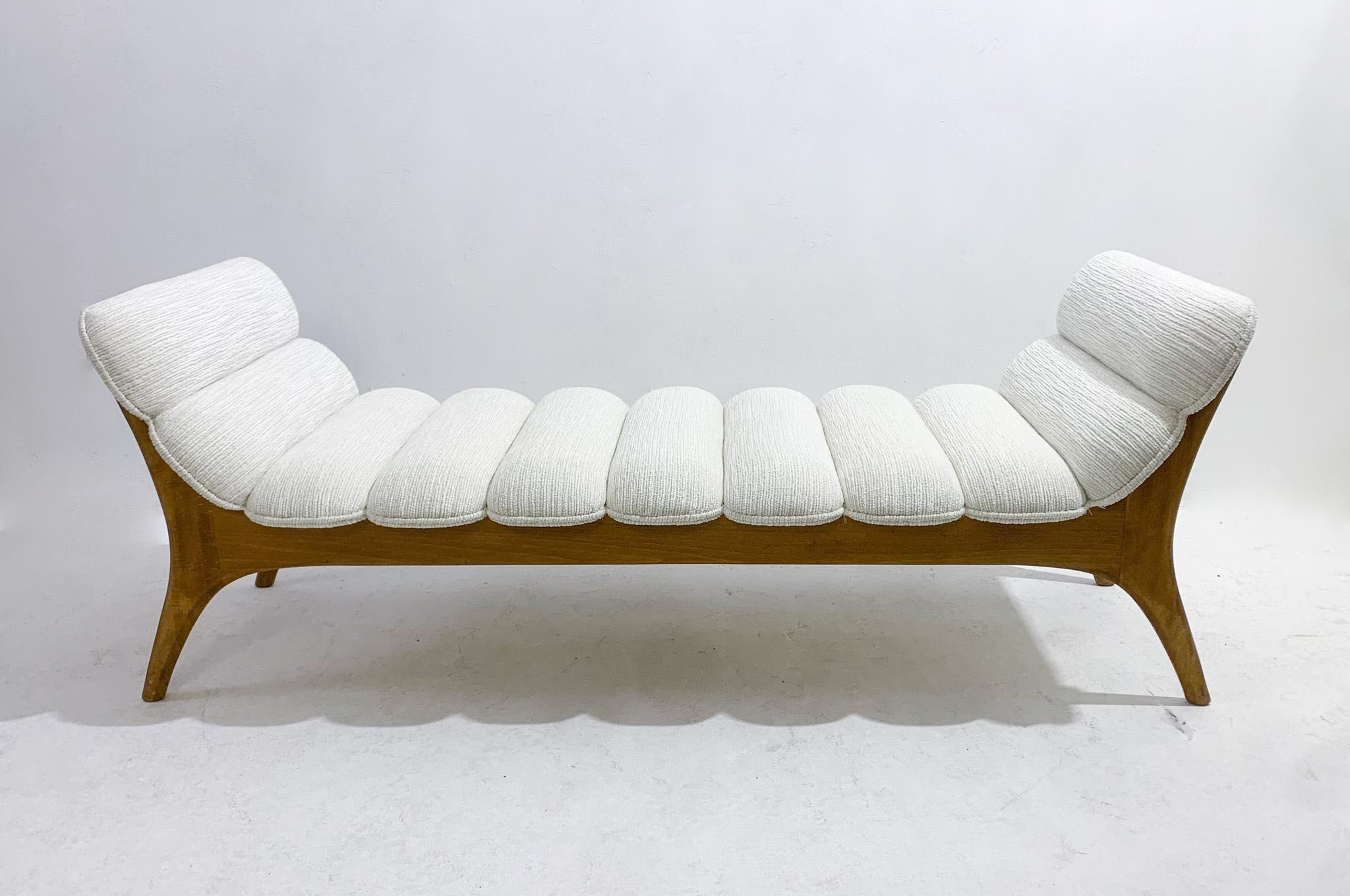 Contemporary daybed, wood and fabric, Italy.