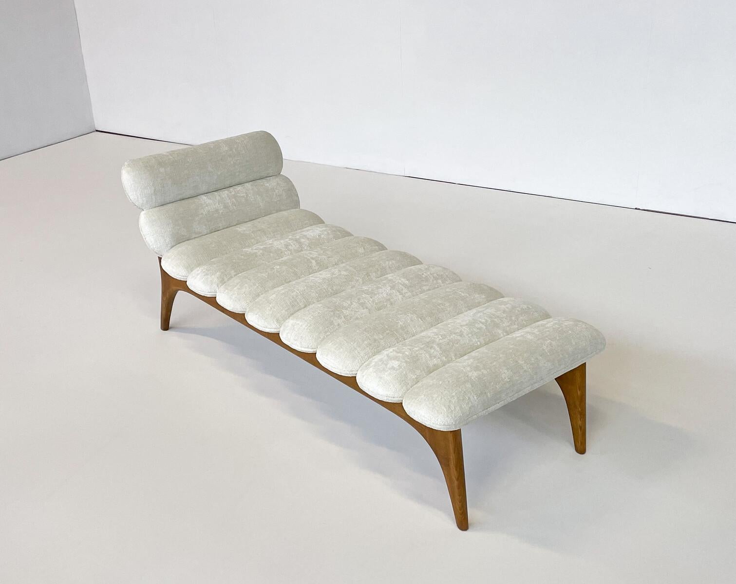 Italian Contemporary Daybed, Wood and Fabric, Italy For Sale