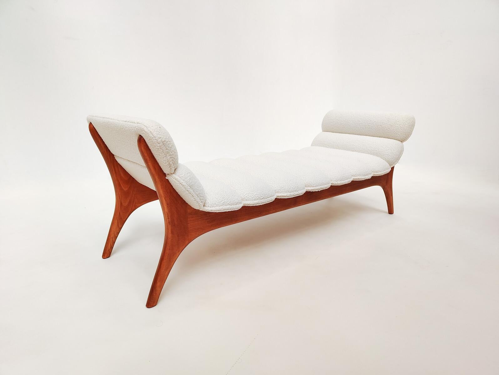 Contemporary Daybed, Wood and Fabric, Italy For Sale 2