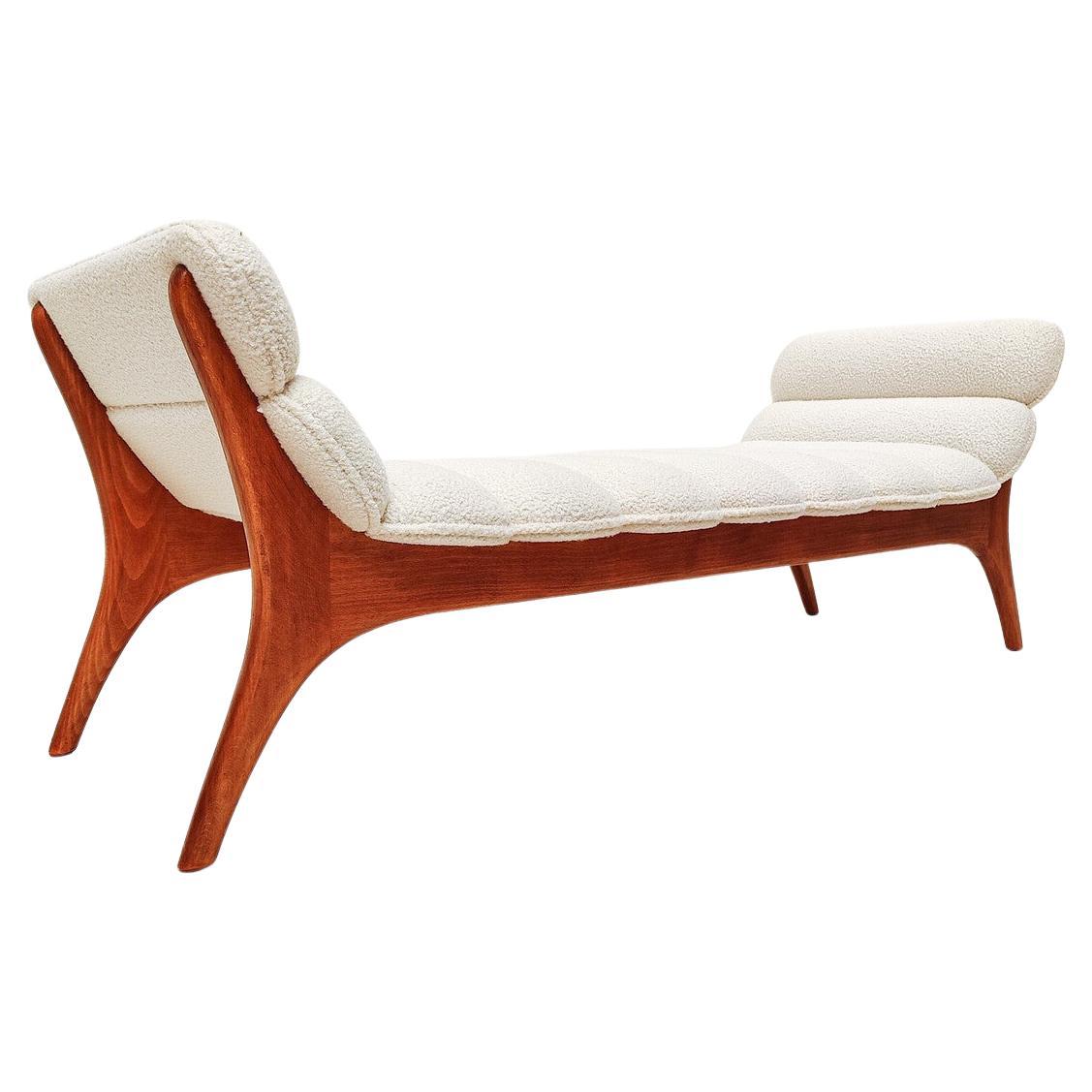Contemporary Daybed, Wood and Fabric, Italy For Sale