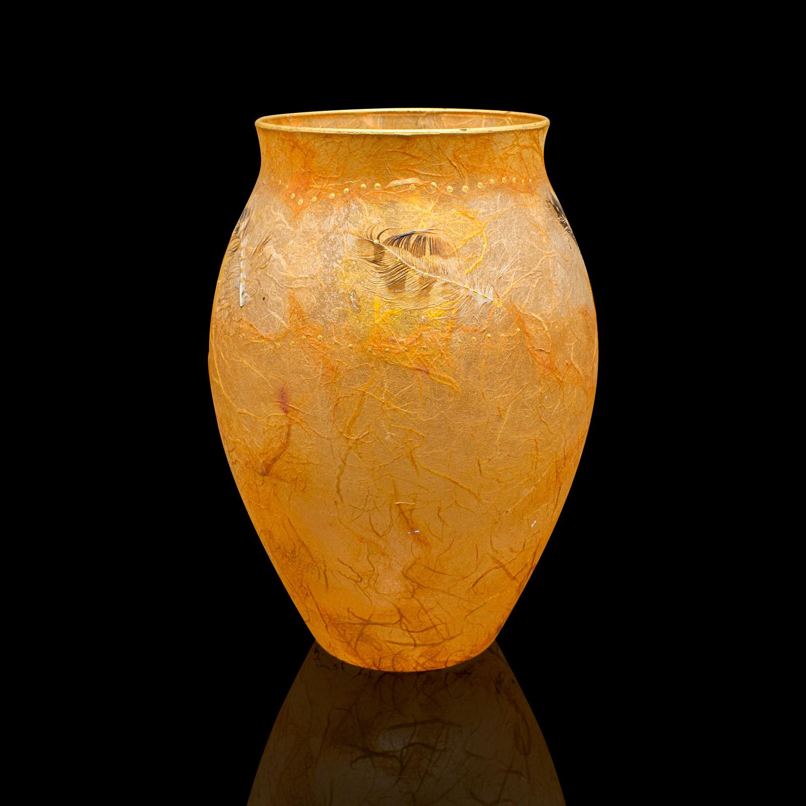 Modern Contemporary Decorative Flower Vase, English, Art Glass, Baluster Urn, Display For Sale