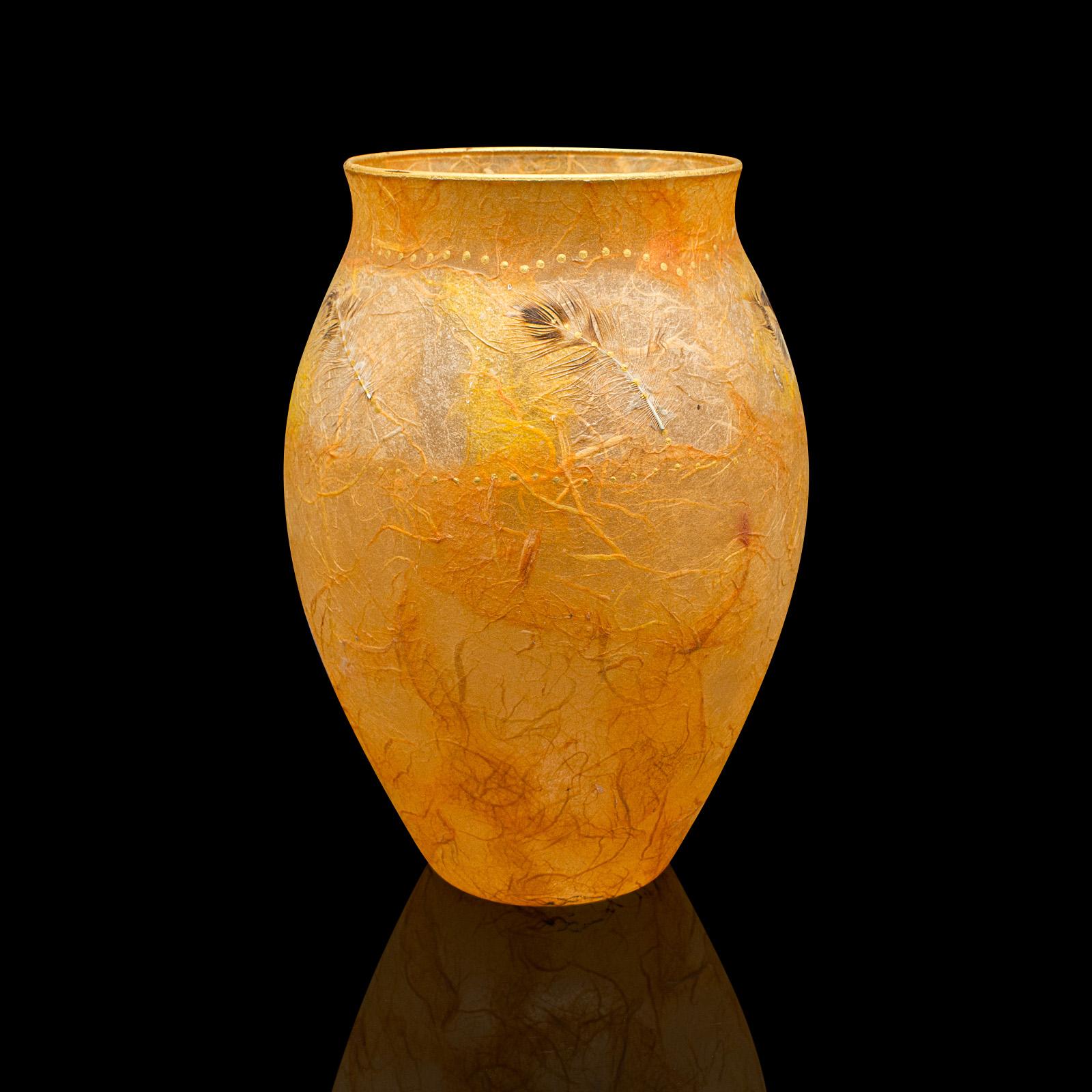 British Contemporary Decorative Flower Vase, English, Art Glass, Baluster Urn, Display For Sale