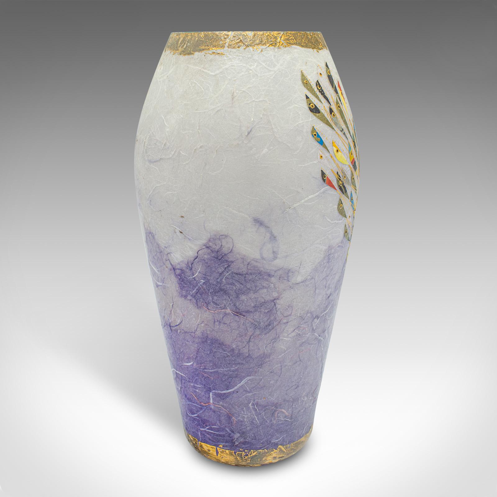 Modern Contemporary Decorative Flower Vase, English, Art Glass, Posy Sleeve, Applique For Sale