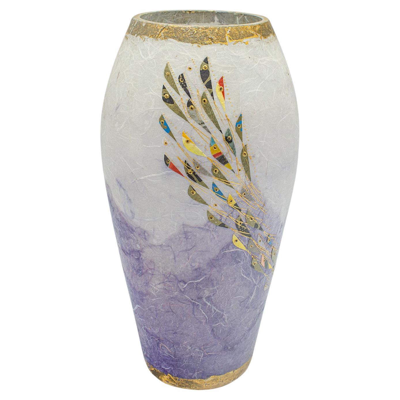 Contemporary Decorative Flower Vase, English, Art Glass, Posy Sleeve, Applique