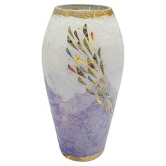 Contemporary Decorative Flower Vase, English, Art Glass, Posy Sleeve, Applique