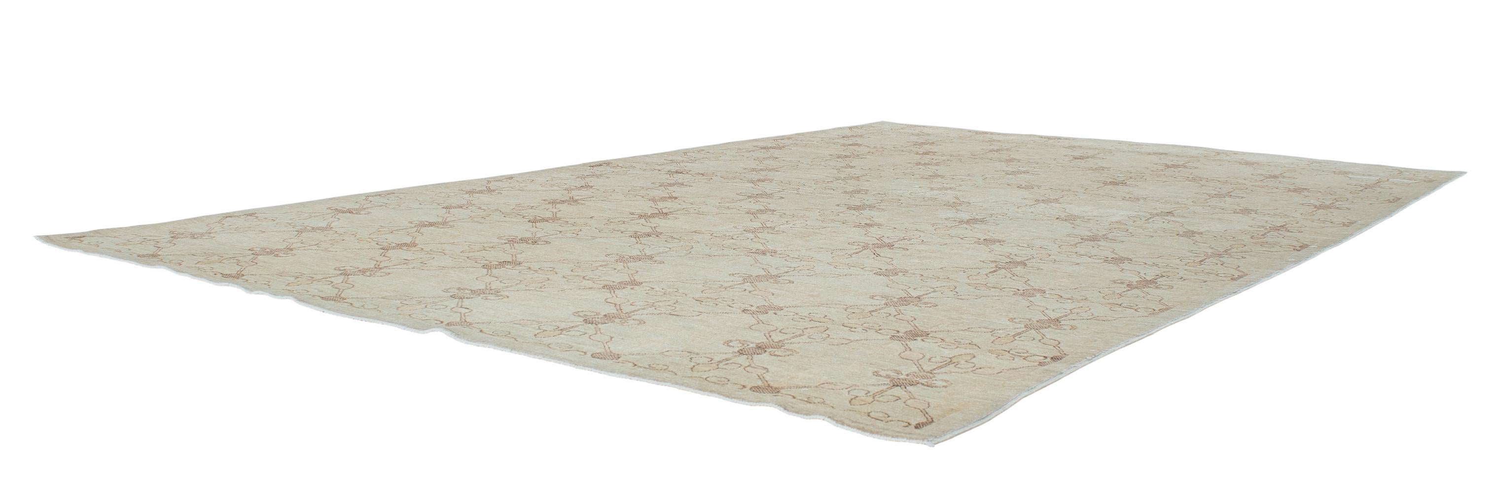 Afghan Tapis décoratif contemporain noué à la main au design transitionnel en vente