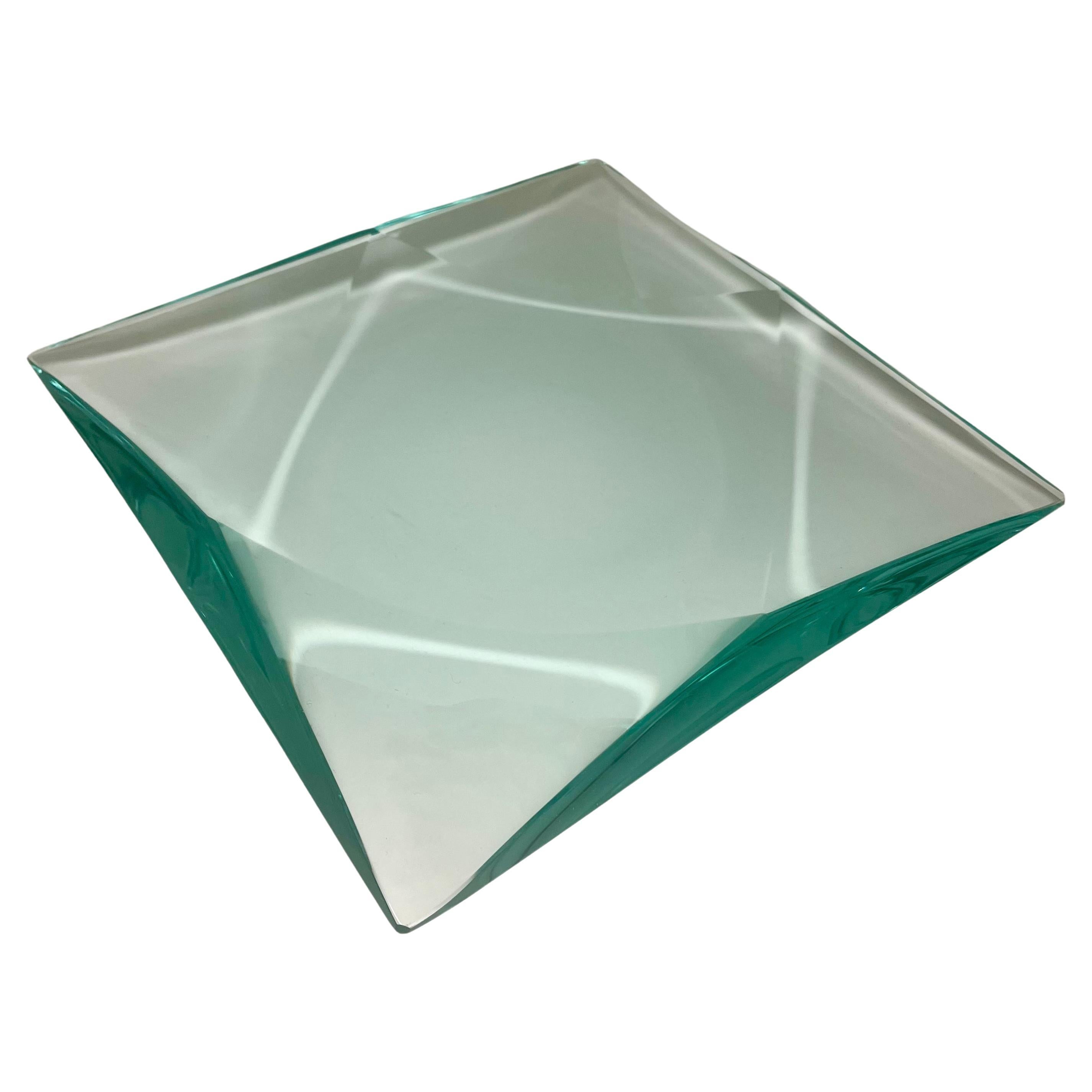 Contemporary Decorative Handmade Crystal Bowl by Ghiró Studio For Sale