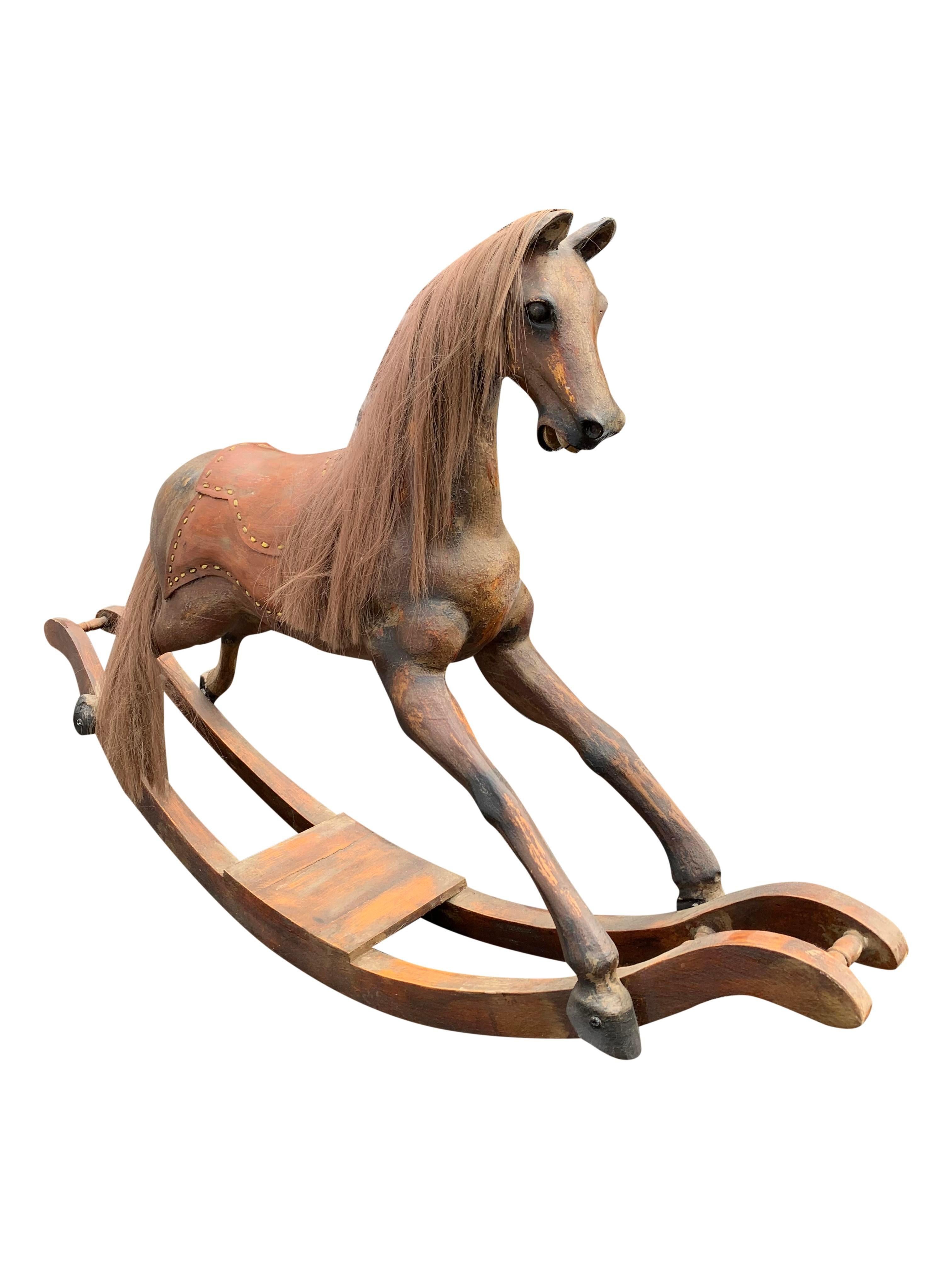 Contemporary Decorative Large Horse Rocker Antique Style.

Add a touch of vintage charm to your home with this stunning Contemporary Decorative Large Horse Rocker. This unique piece combines antique-inspired design with modern craftsmanship.

Key