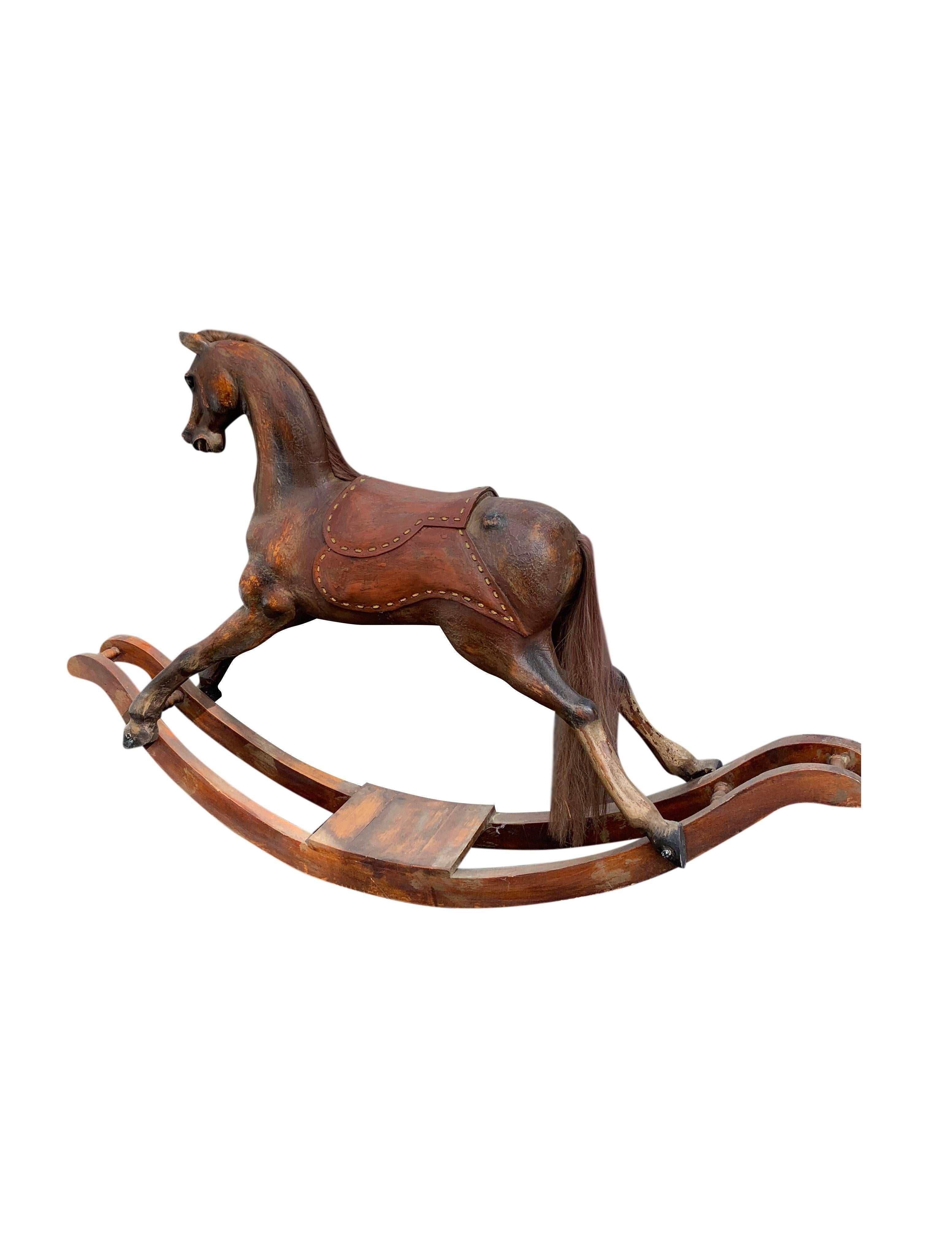 Late 20th Century Contemporary Decorative Large Horse Rocker