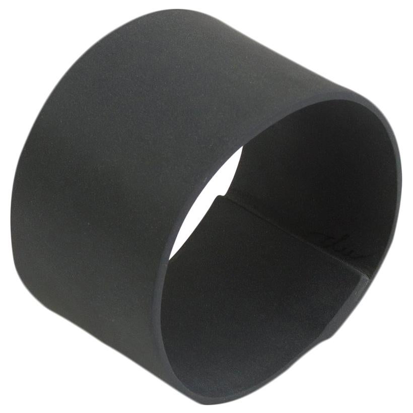 Handmade Contemporary Decorative Object Matte Black Porcelain Ring For Sale