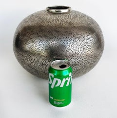 Contemporary Decorative Pierced Pattern Metal Vase