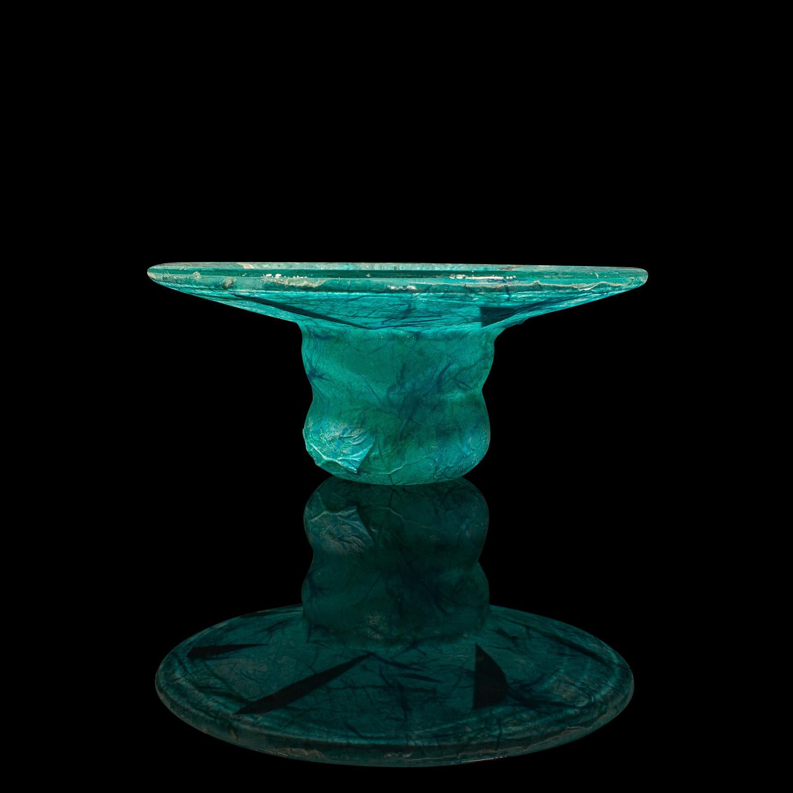 Modern Contemporary Decorative Tea Light Stand, English Art Glass, Votive Candle Holder For Sale