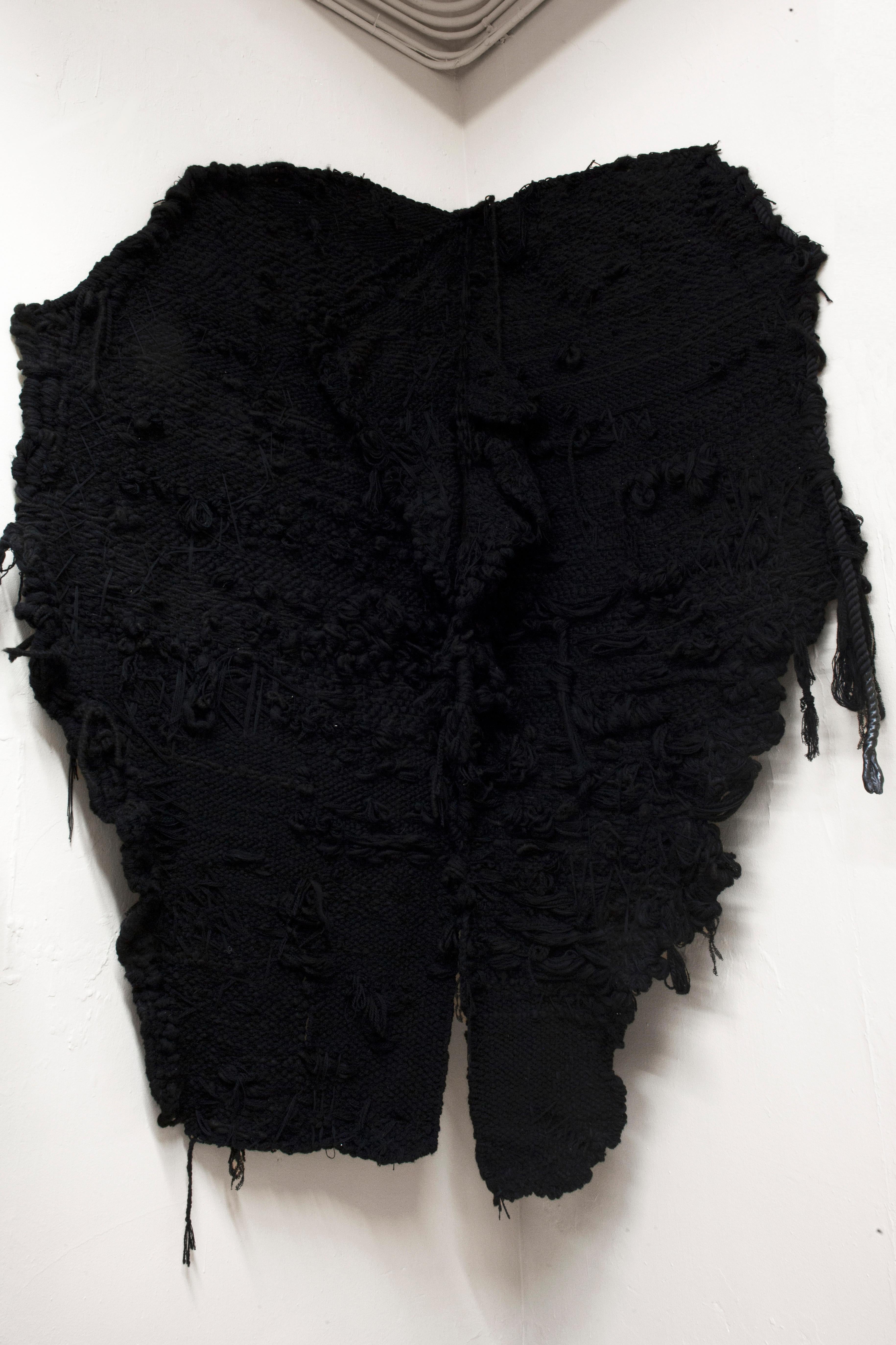 Material Lust [American, b.1981,1986]
Derma Skin II, 2016 
Alpaca, rope, wool, cotton, leather and rubber tool dip on cotton warp 
Measures 6' W x 9' L 
One of a kind.
This piece is currently available to view in Los Angeles. 

DERMA was created in