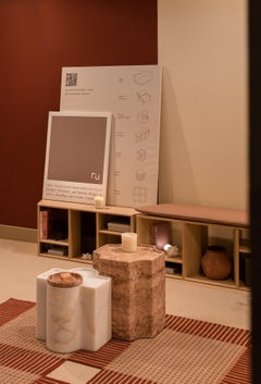 Contemporary, Desen Small Marble Coffee Table and Tr, Handmade