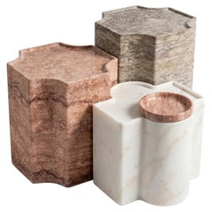 Contemporary, Desen Tall Marble Coffee Tables, Handmade