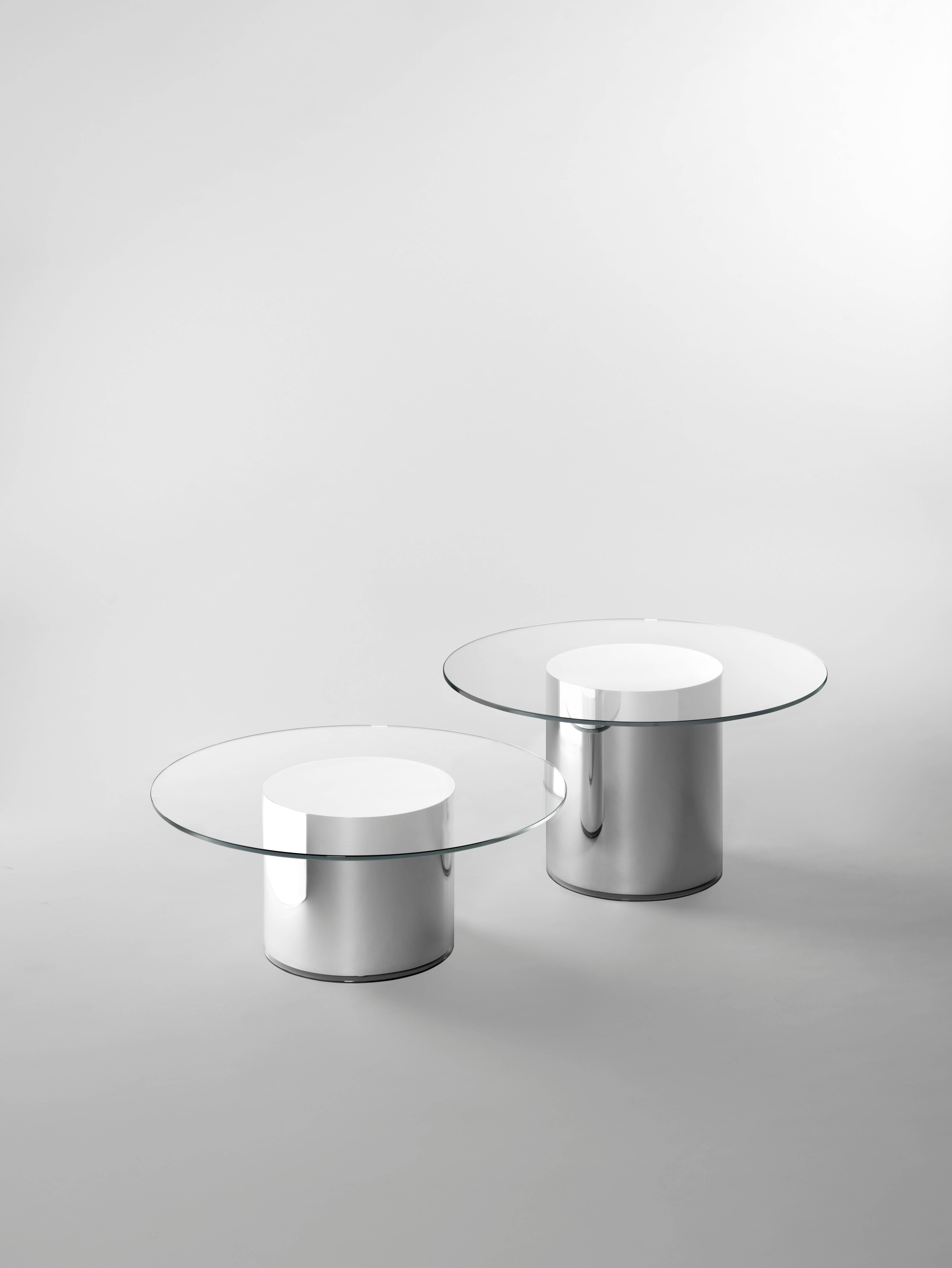 Glass Contemporary Design '2001' N2 Side Tables by Ramon Úbeda and Otto Canalda For Sale