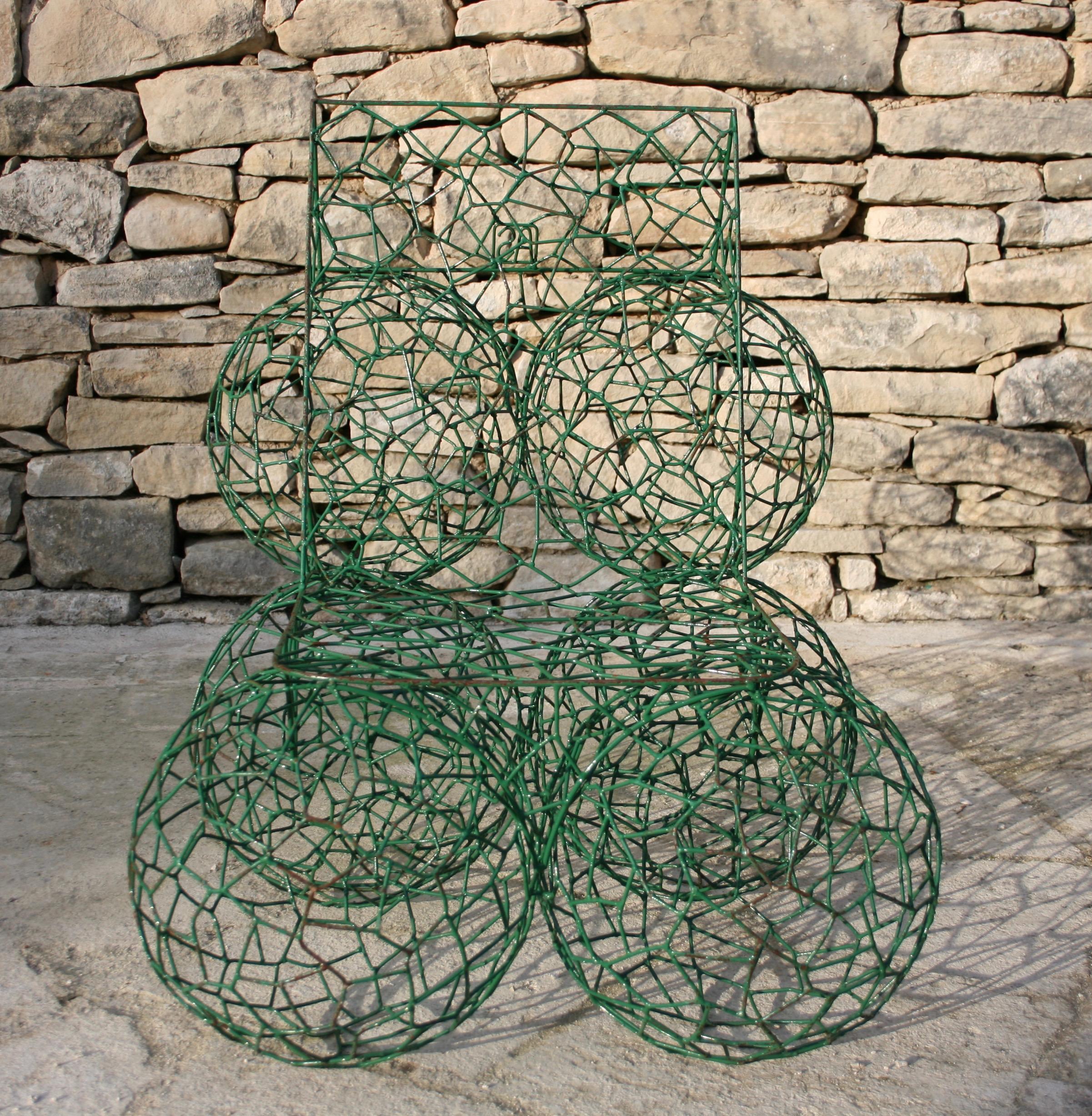 Contemporary Design Anacletto Spazzapan Signed Green Low Chair Late 20th Century For Sale 3