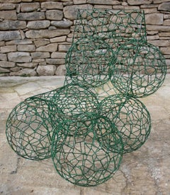 Contemporary Design Anacletto Spazzapan Signed Green Low Chair Late 20th Century