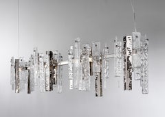 Zeitgenössisches Design, Artic Long Hängeleuchte, Transparentes Glas