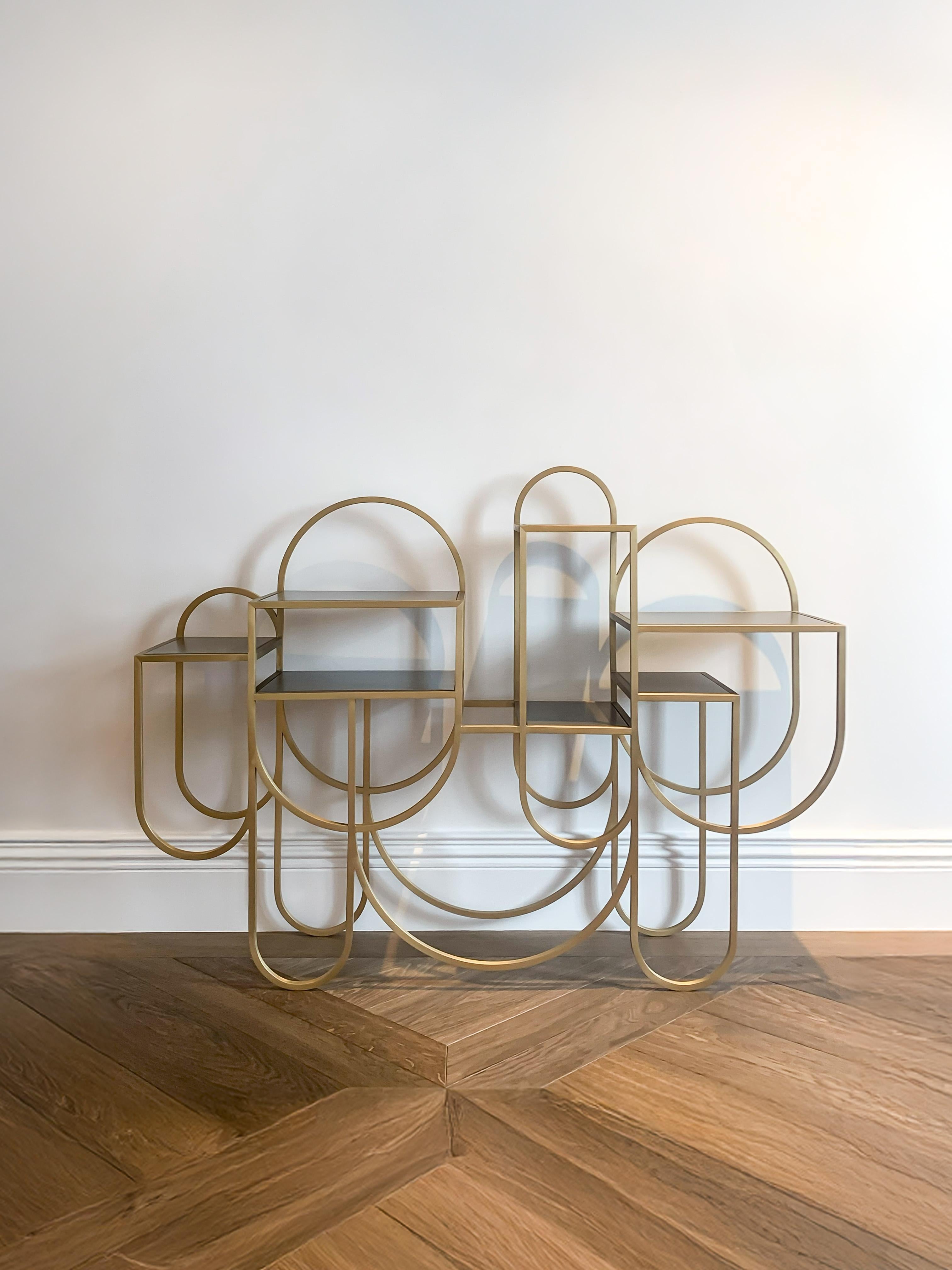 Contemporary Design Brushed Brass Book Shelf 'Apollo' by Lara Bohinc For Sale 4