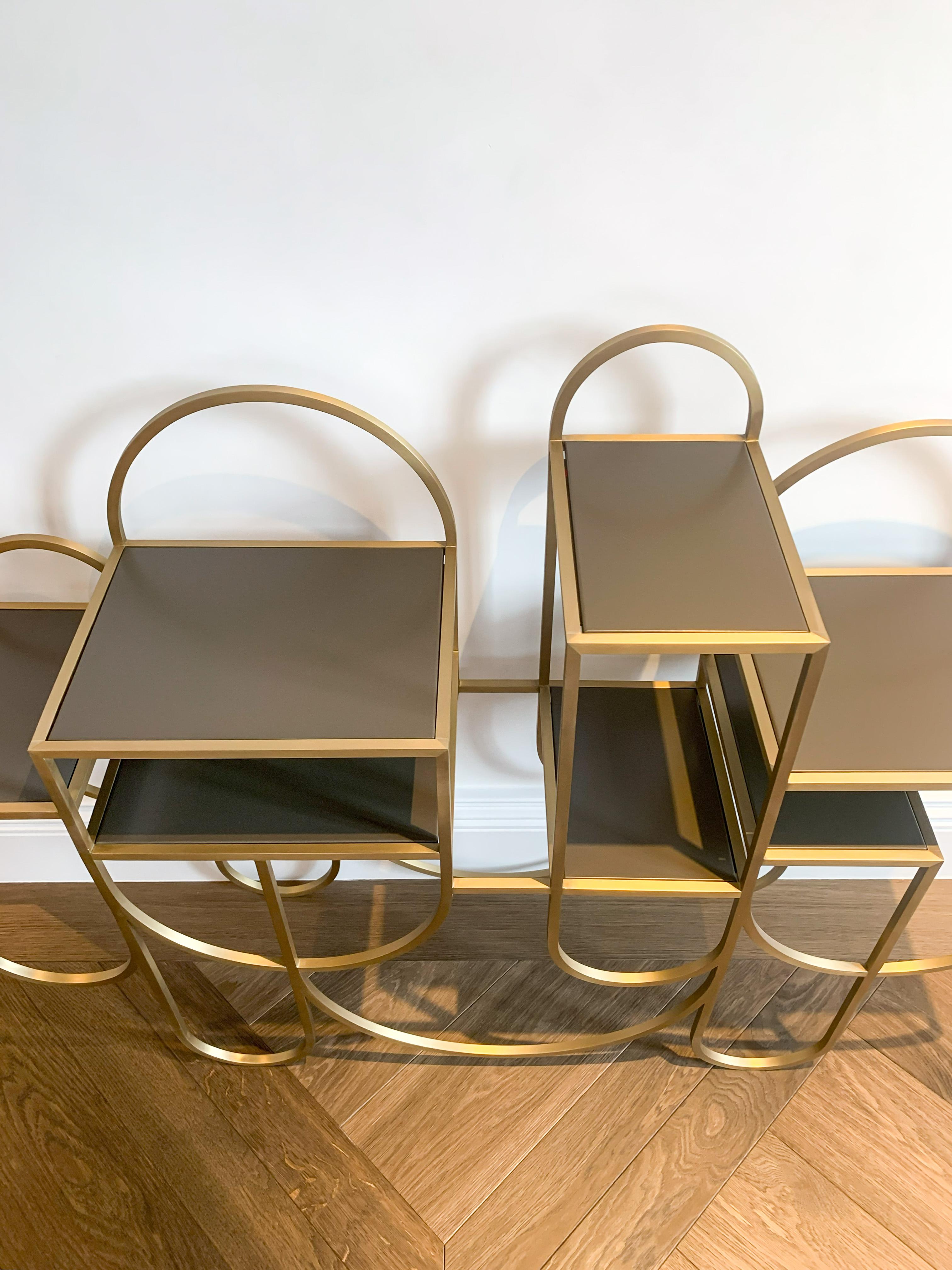 Contemporary Design Brushed Brass Book Shelf 'Apollo' by Lara Bohinc In Good Condition For Sale In Glasgow, GB