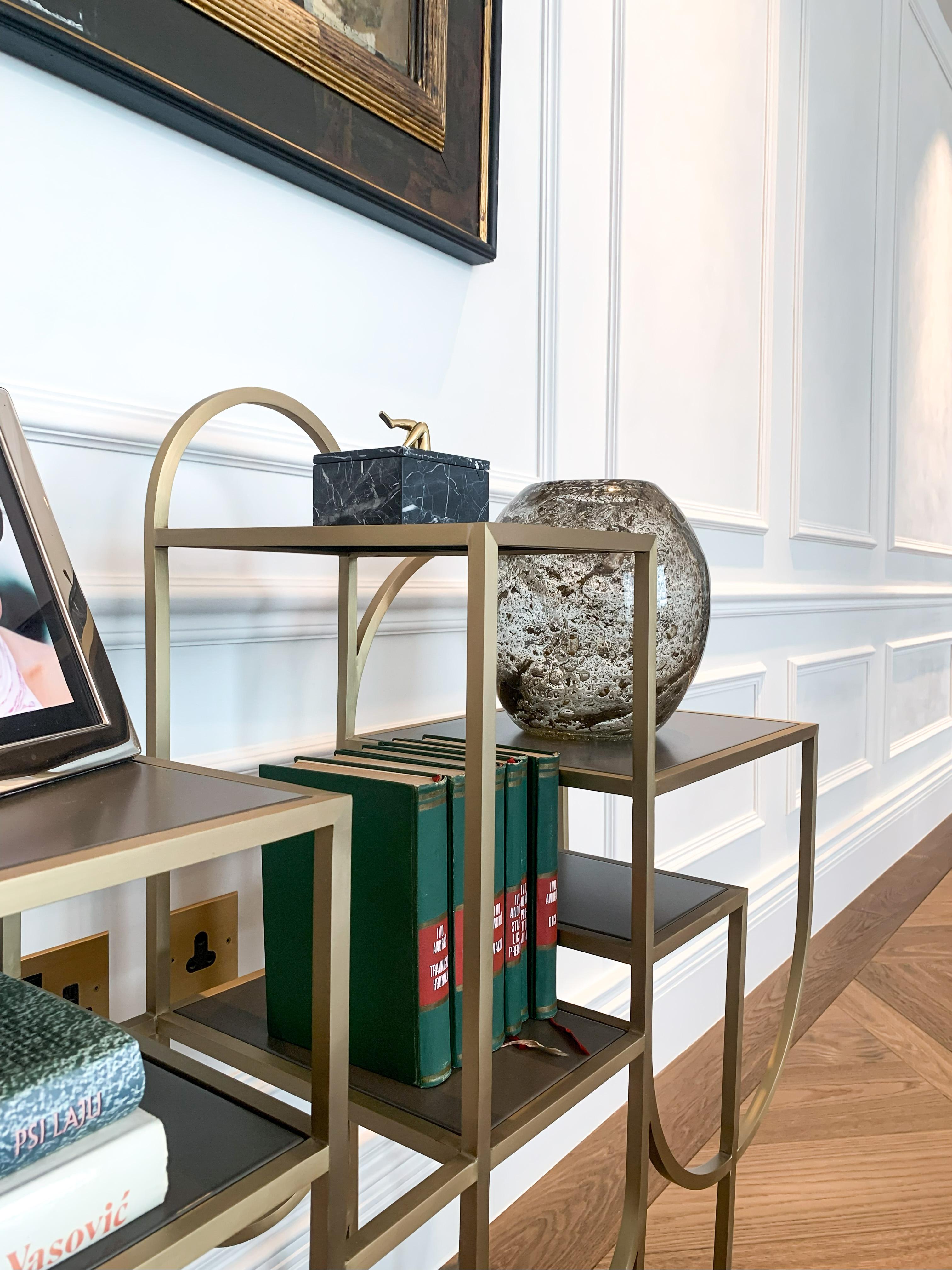 Contemporary Design Brushed Brass Book Shelf 'Apollo' by Lara Bohinc For Sale 1