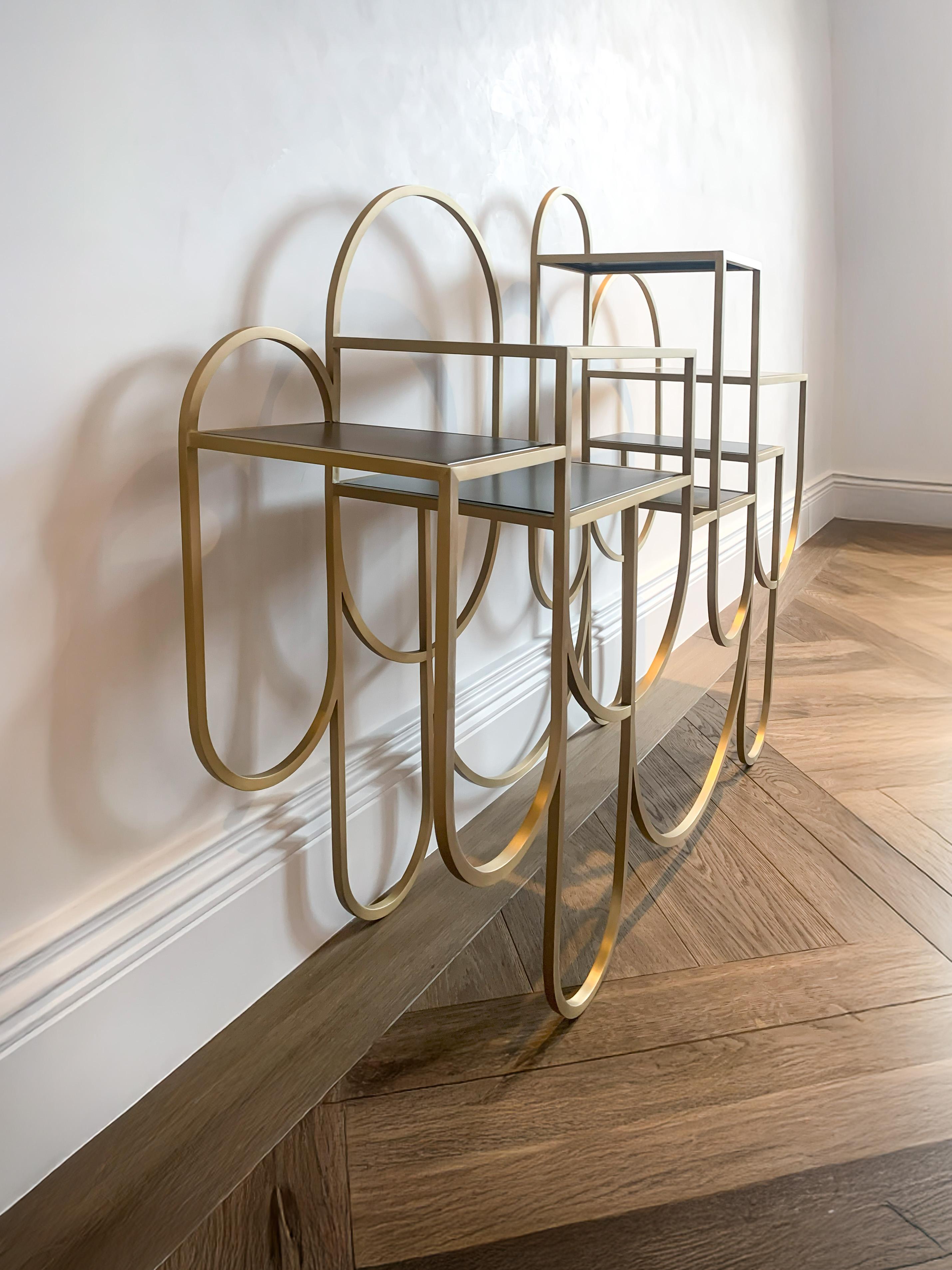 Contemporary Design Brushed Brass Book Shelf 'Apollo' by Lara Bohinc For Sale 2