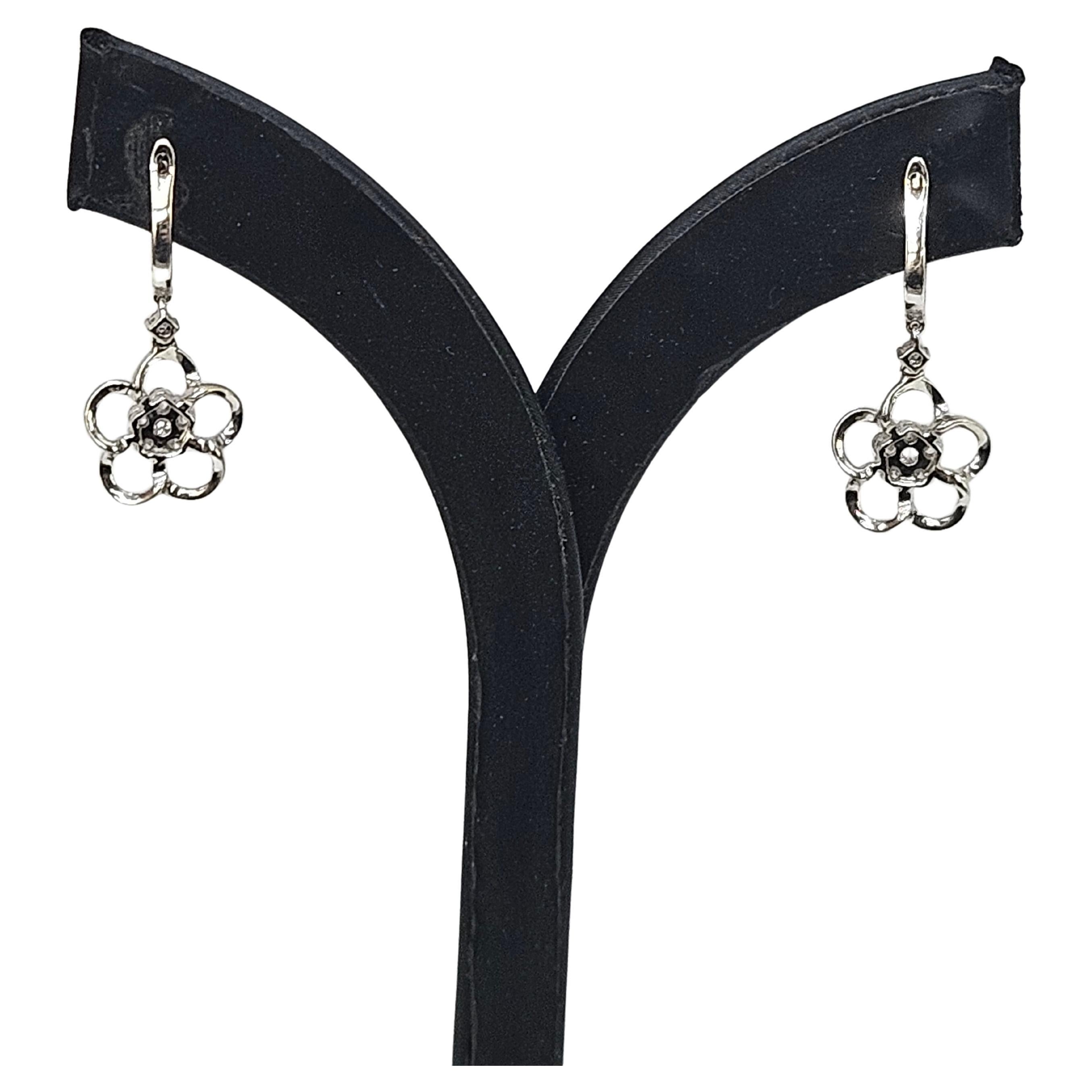 Brilliant Cut Contemporary Earrings  Design Diamonds in 18k White Gold For Sale