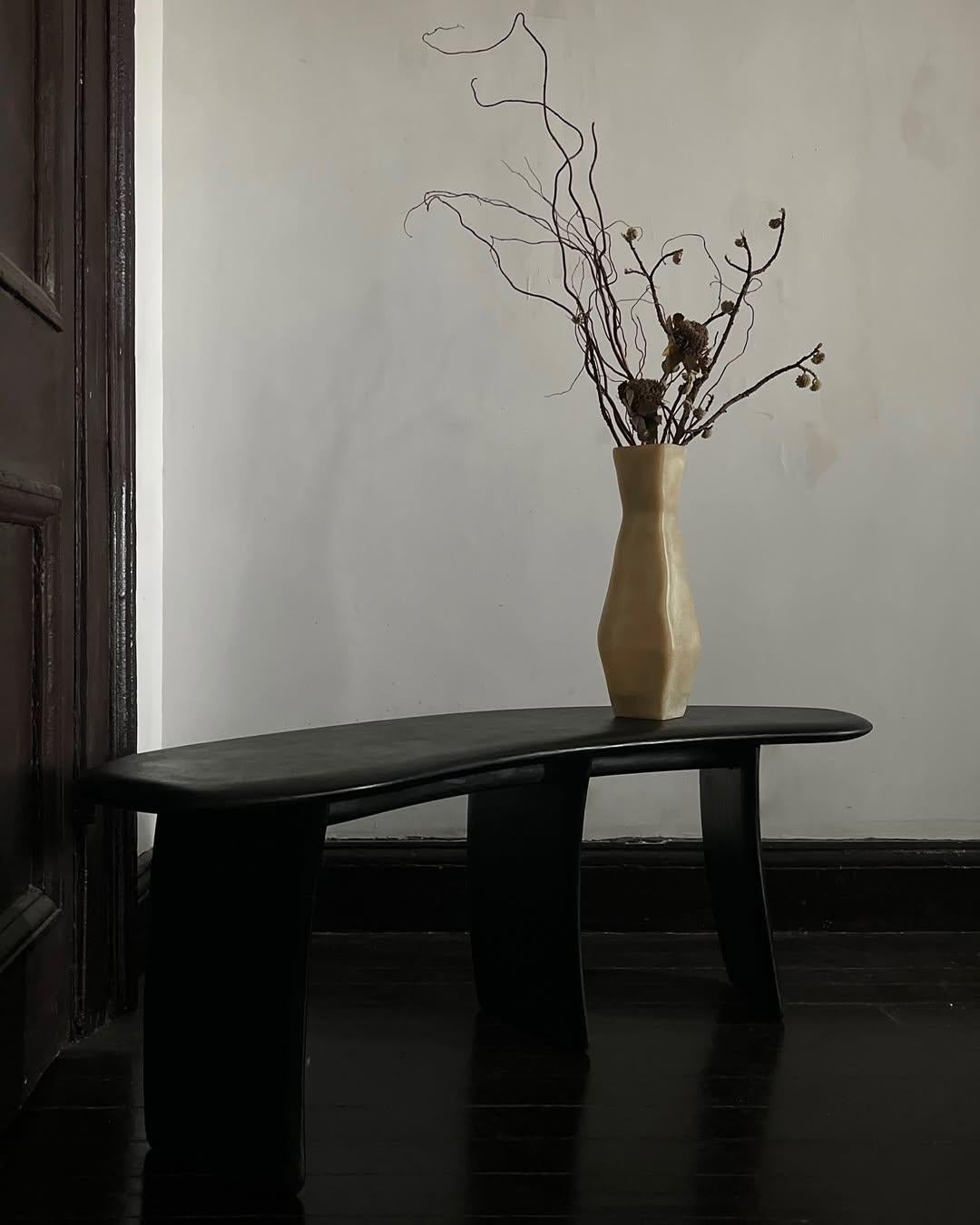 Banco de madera de fresno negro lacado de diseño contemporáneo by kar en venta 5