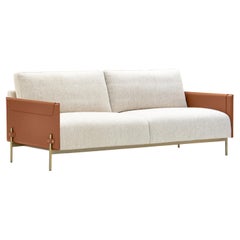 Contemporary Design, Iconic Sofa in Natural Saddle Leather V215 