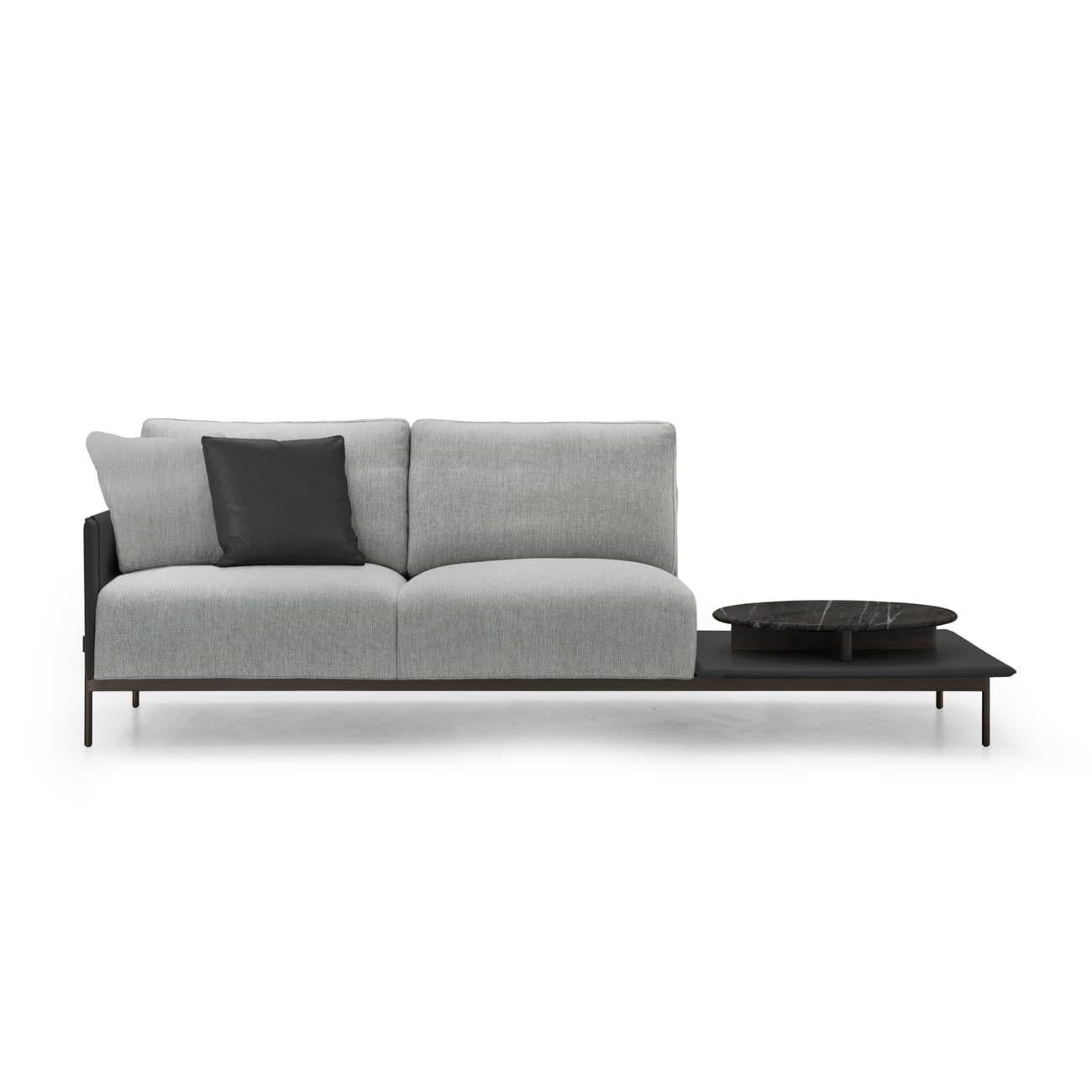 XXIe siècle et contemporain Design Contemporary, Icone Sofa with Tray in Natural Saddle Leather V215/T (canapé avec plateau en cuir sellier naturel) en vente
