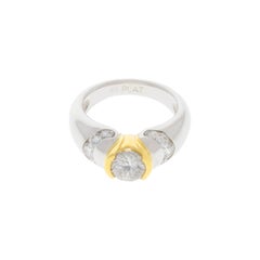 Contemporary Design Platinum and 18 Karat Gold Diamond Ring