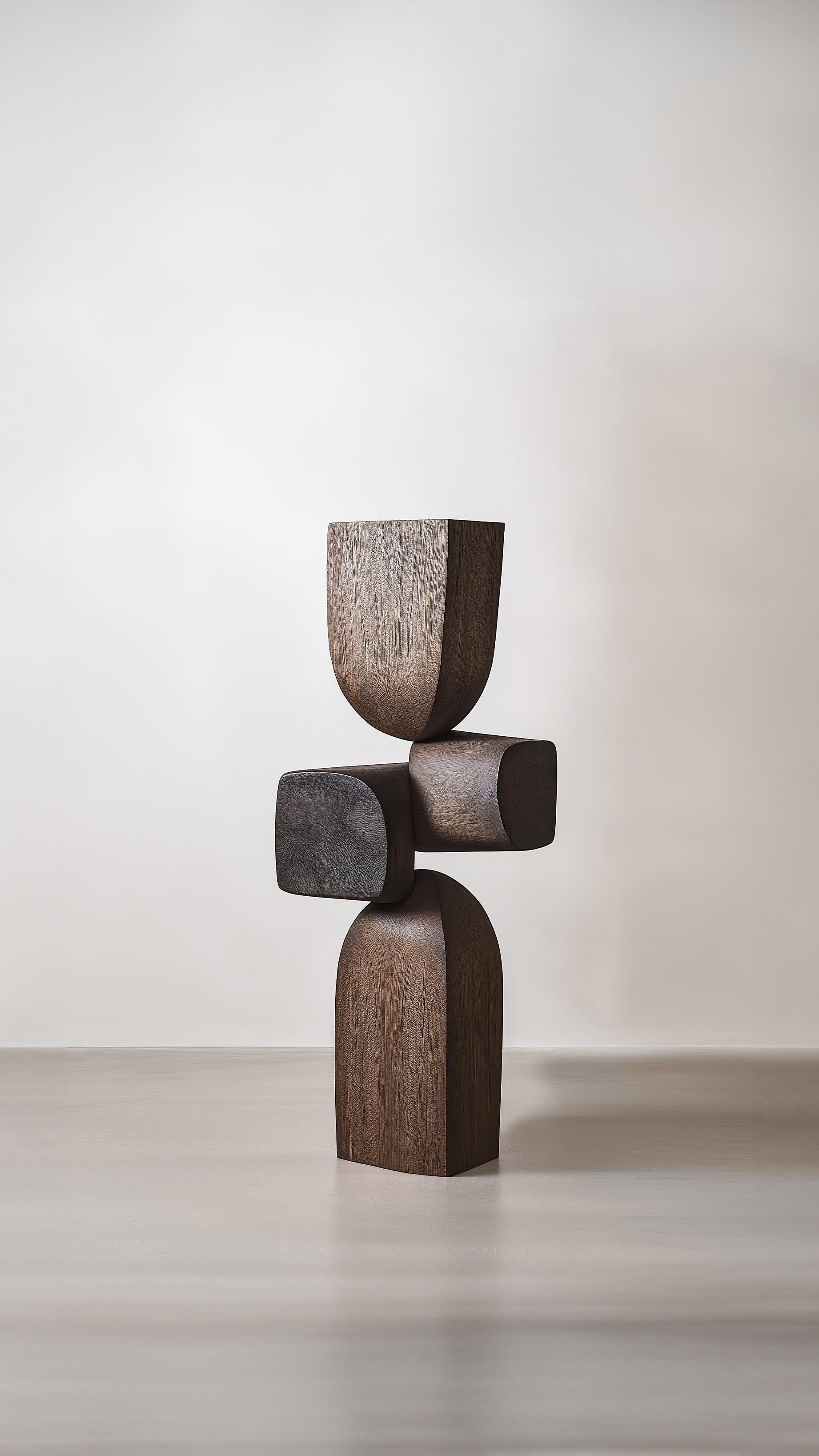 Fatto a mano Scultura di design Contemporary Lull No49 - Totem di legno di NONO per lo spazio artistico in vendita